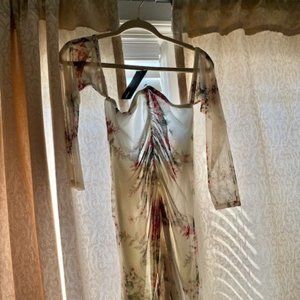 Floral Drape Dress 1X